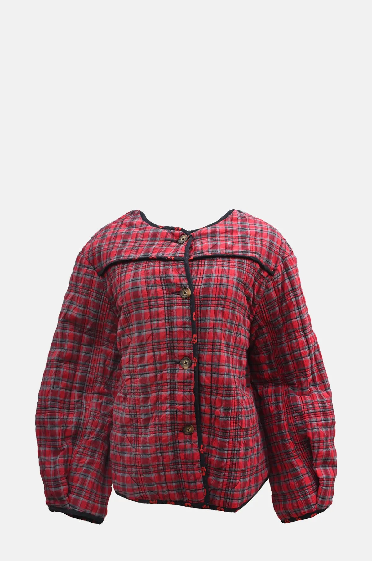 Macy Quilted Jacket Red Check