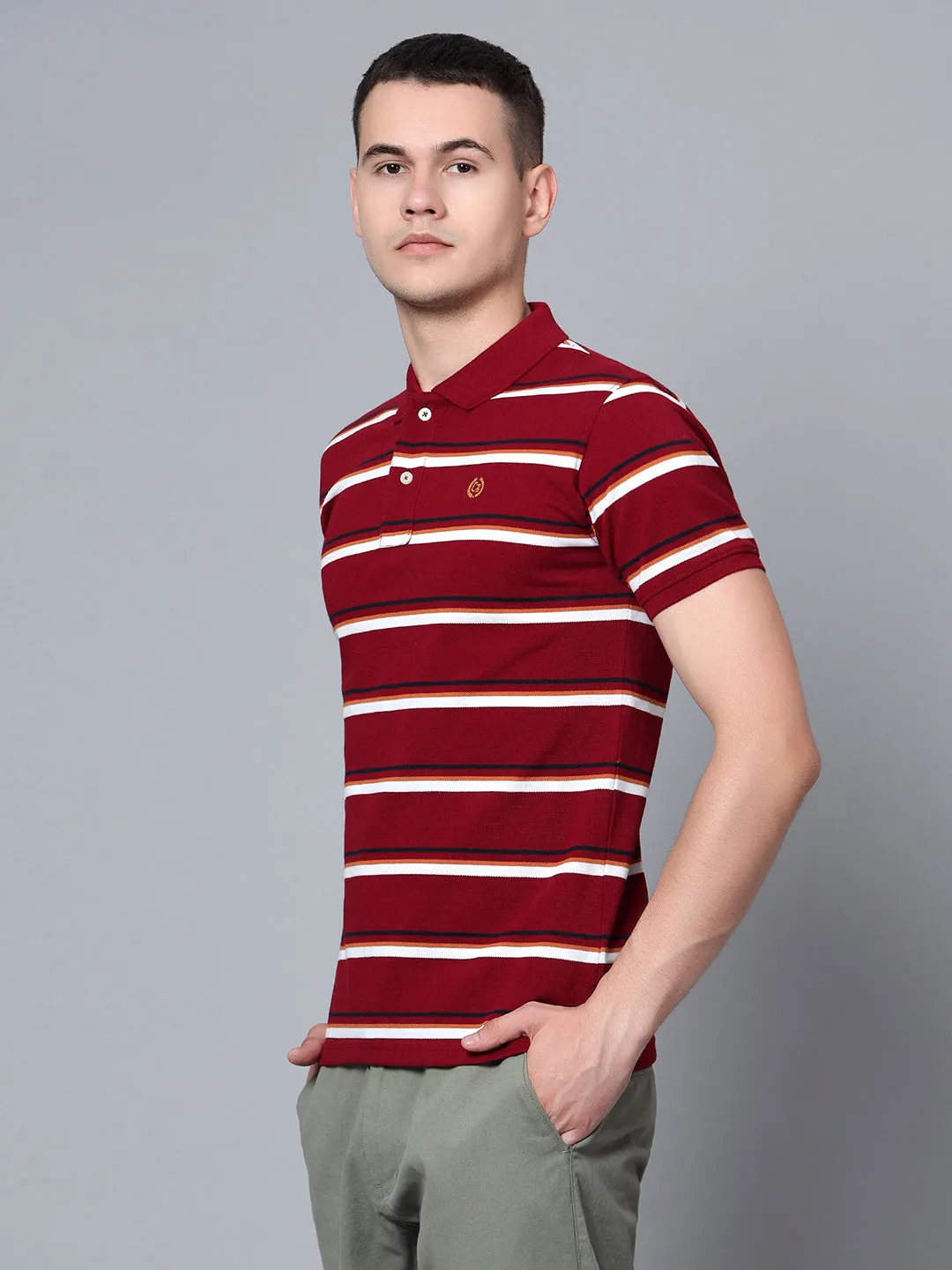 Men Maroon Polo T-Shirt