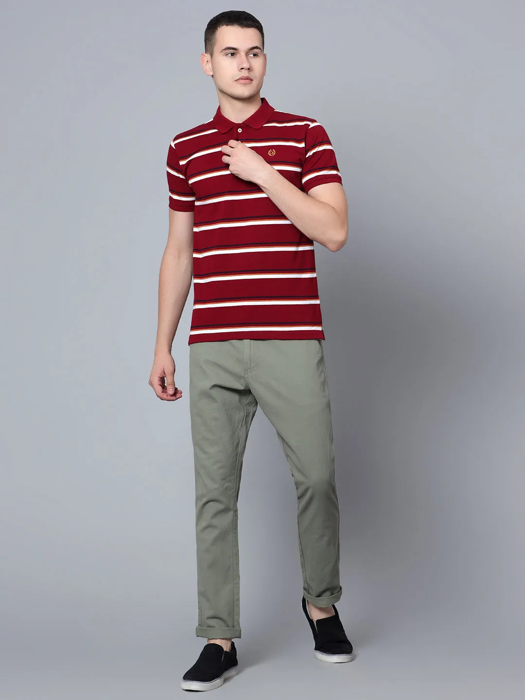 Men Maroon Polo T-Shirt