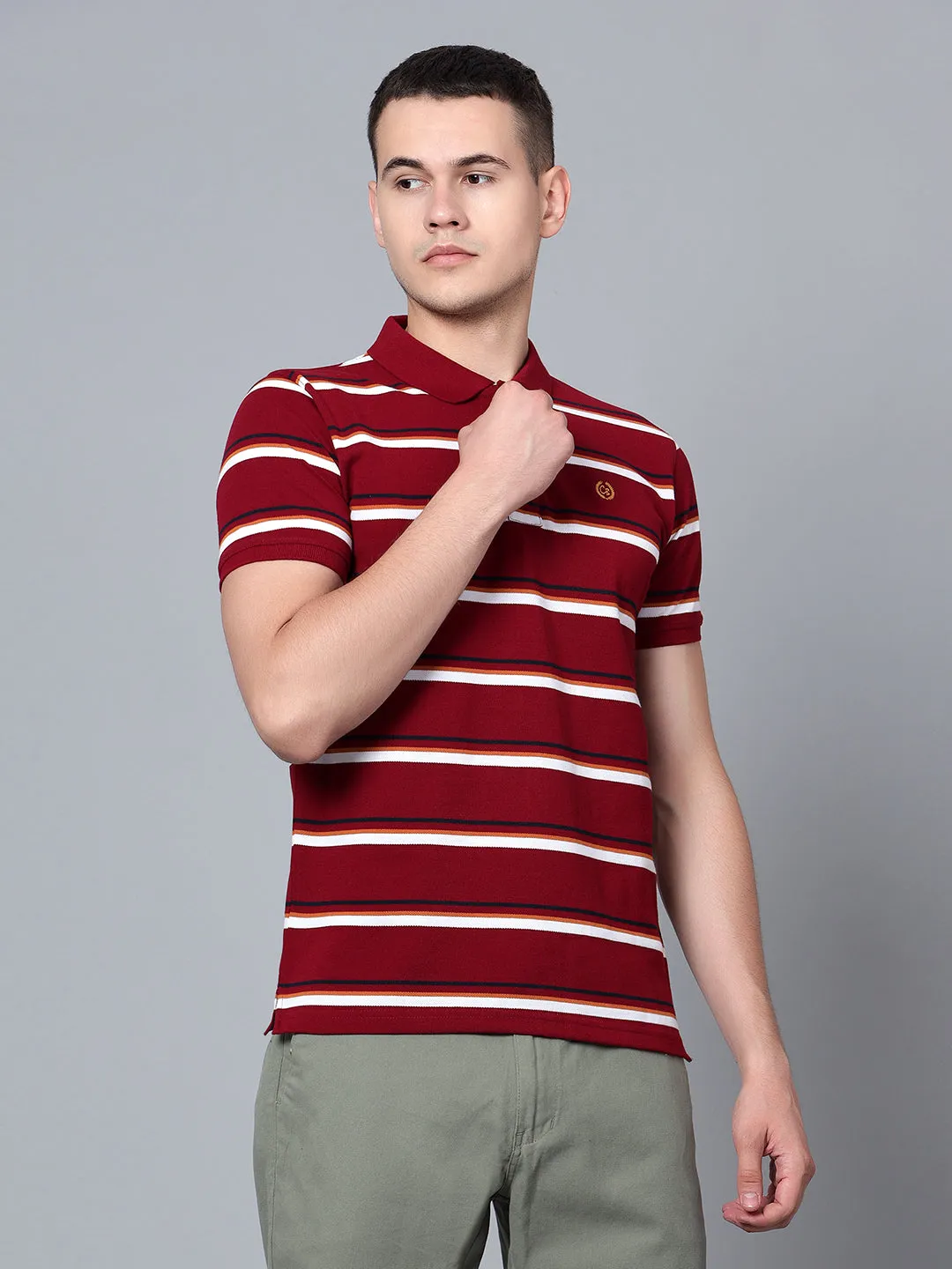 Men Maroon Polo T-Shirt