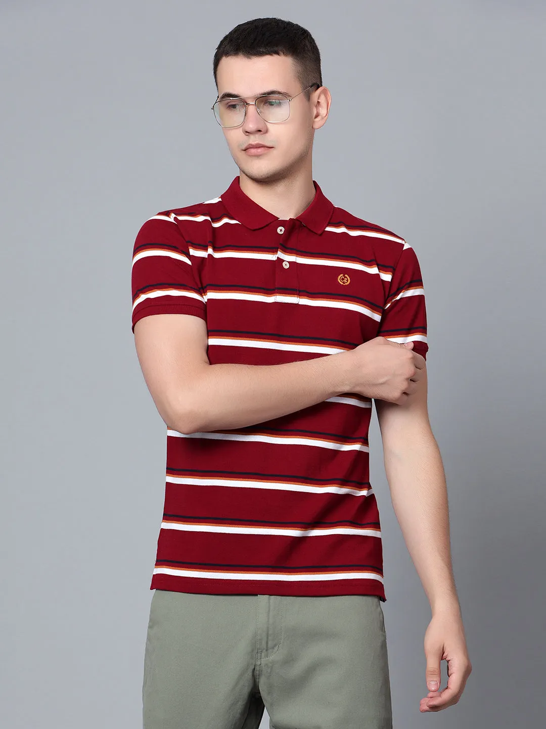 Men Maroon Polo T-Shirt