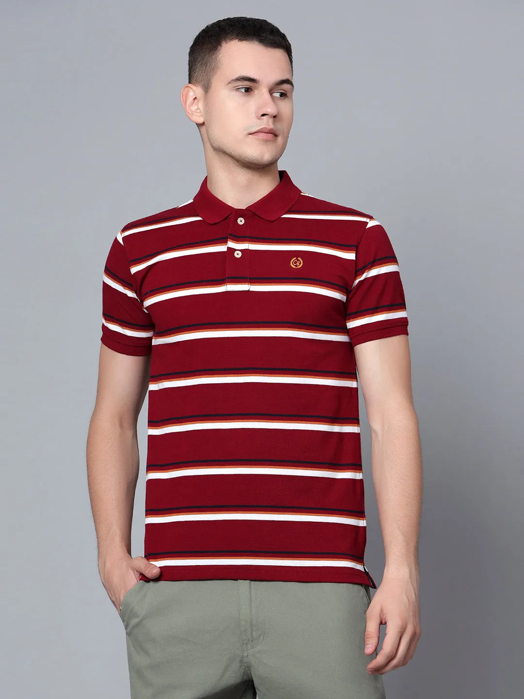 Men Maroon Polo T-Shirt