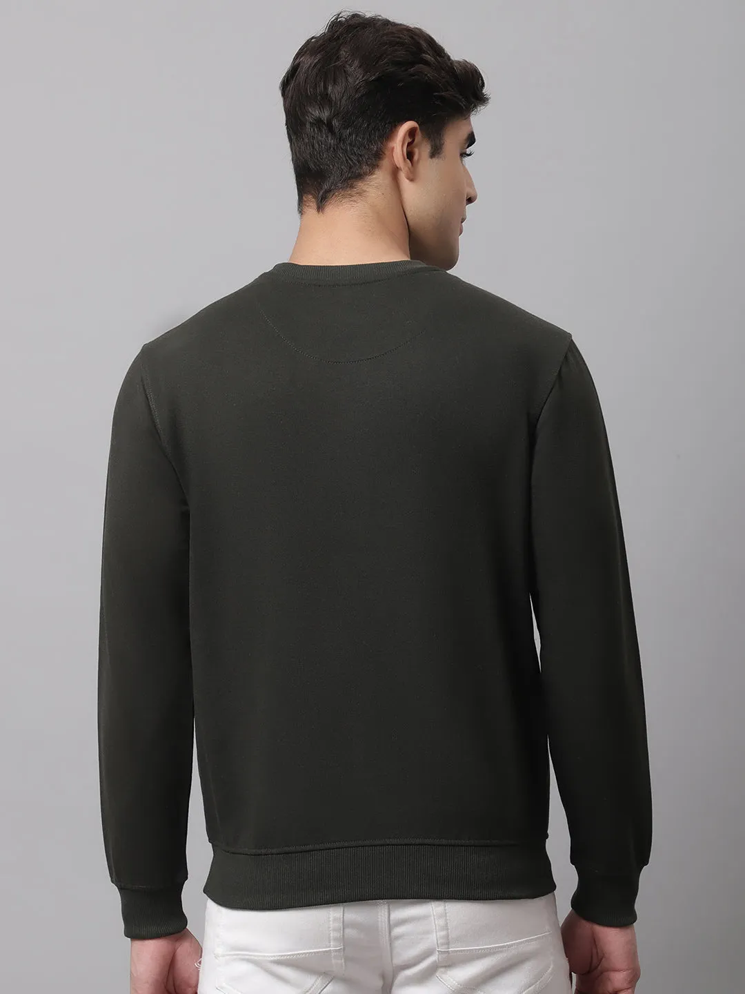 Men Olive Sweatshirt