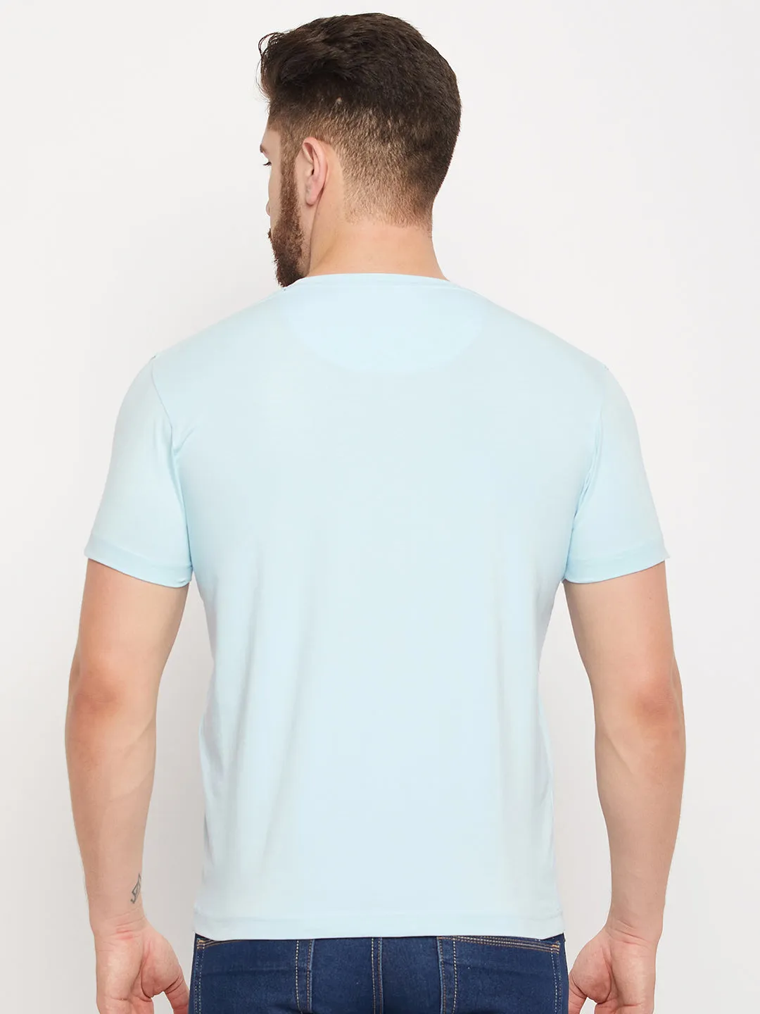 Men Sky Round Neck T-Shirt