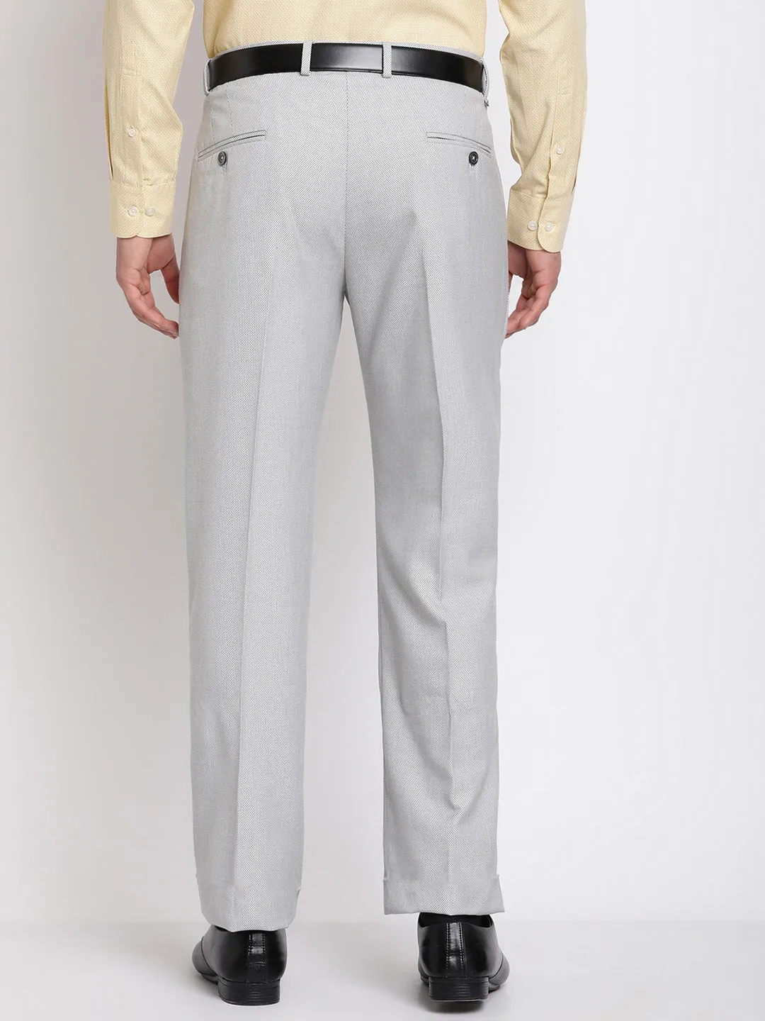 Men's Formal Flat front Light Grey  Trousers