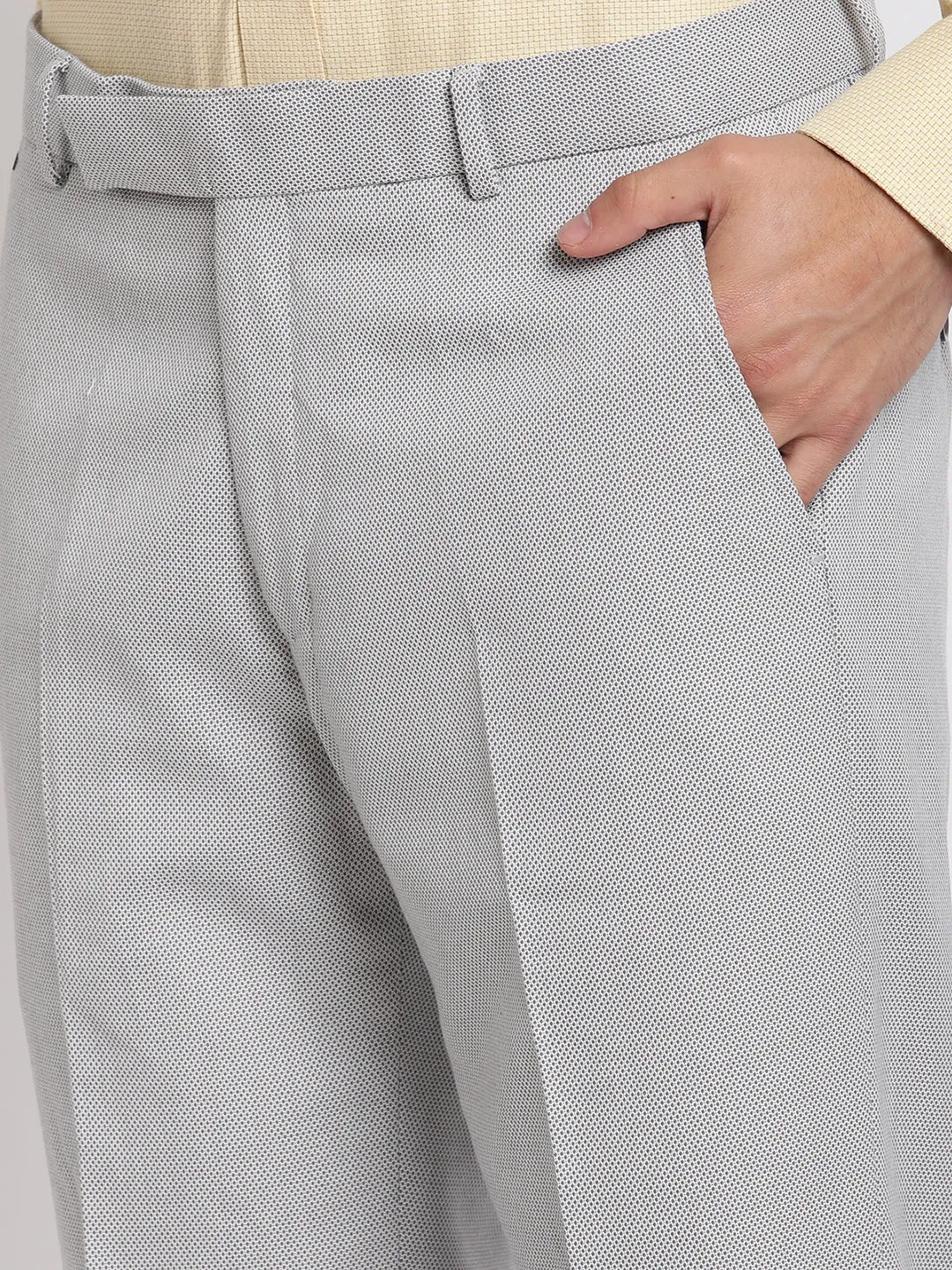 Men's Formal Flat front Light Grey  Trousers