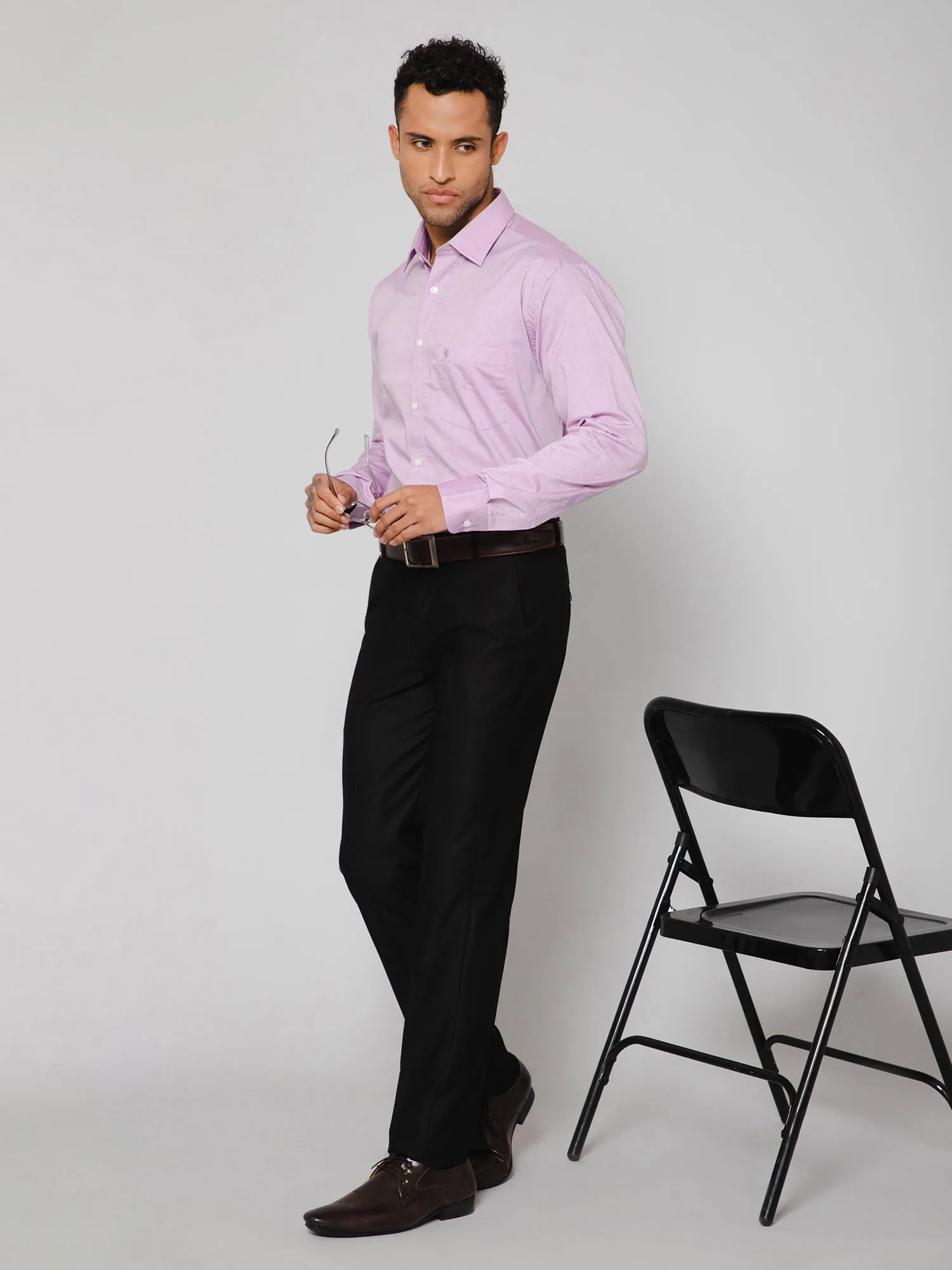 Men's Partywear Flat front Black  Trousers