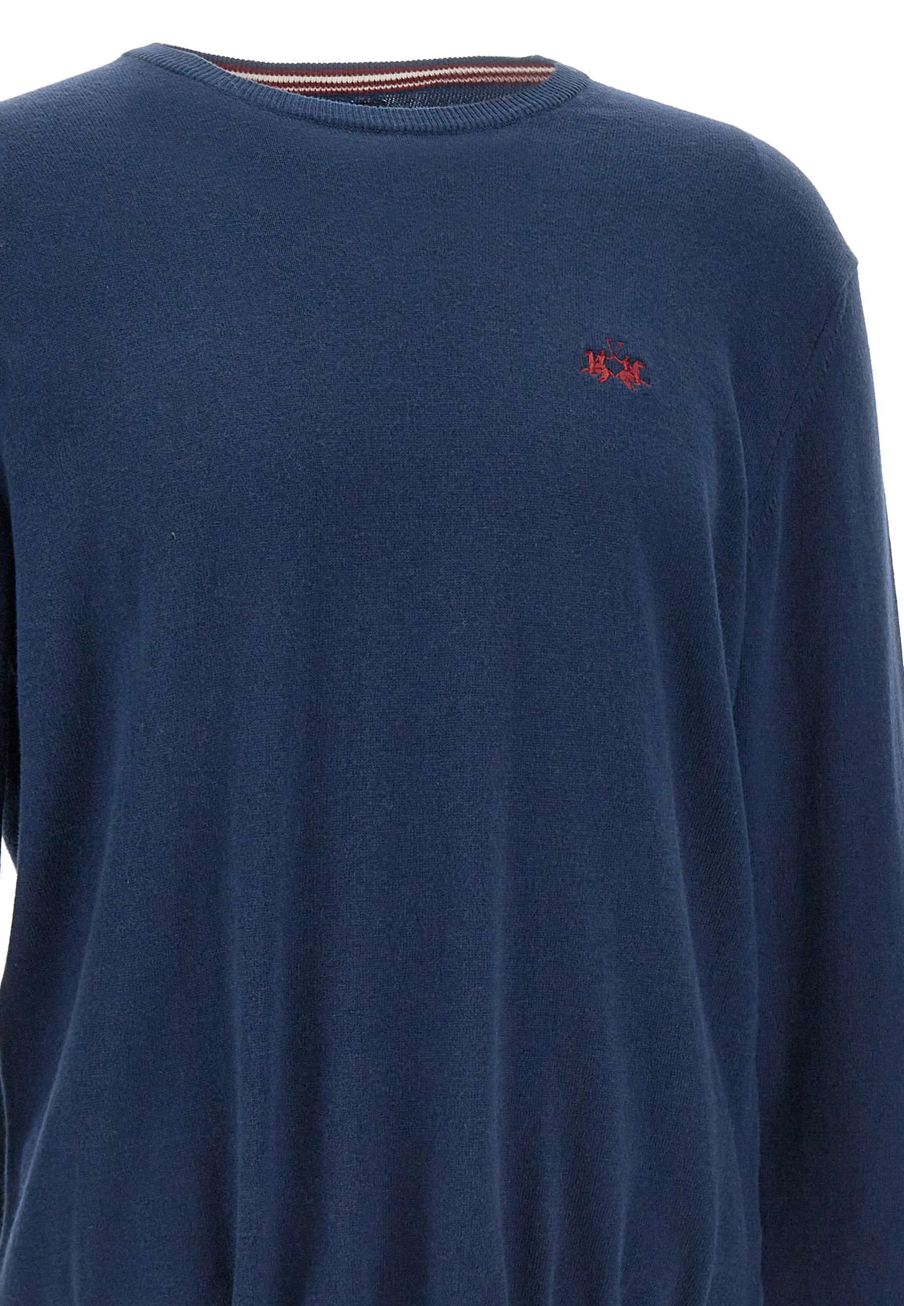 Men's Wool and Cotton Sweater in Blue