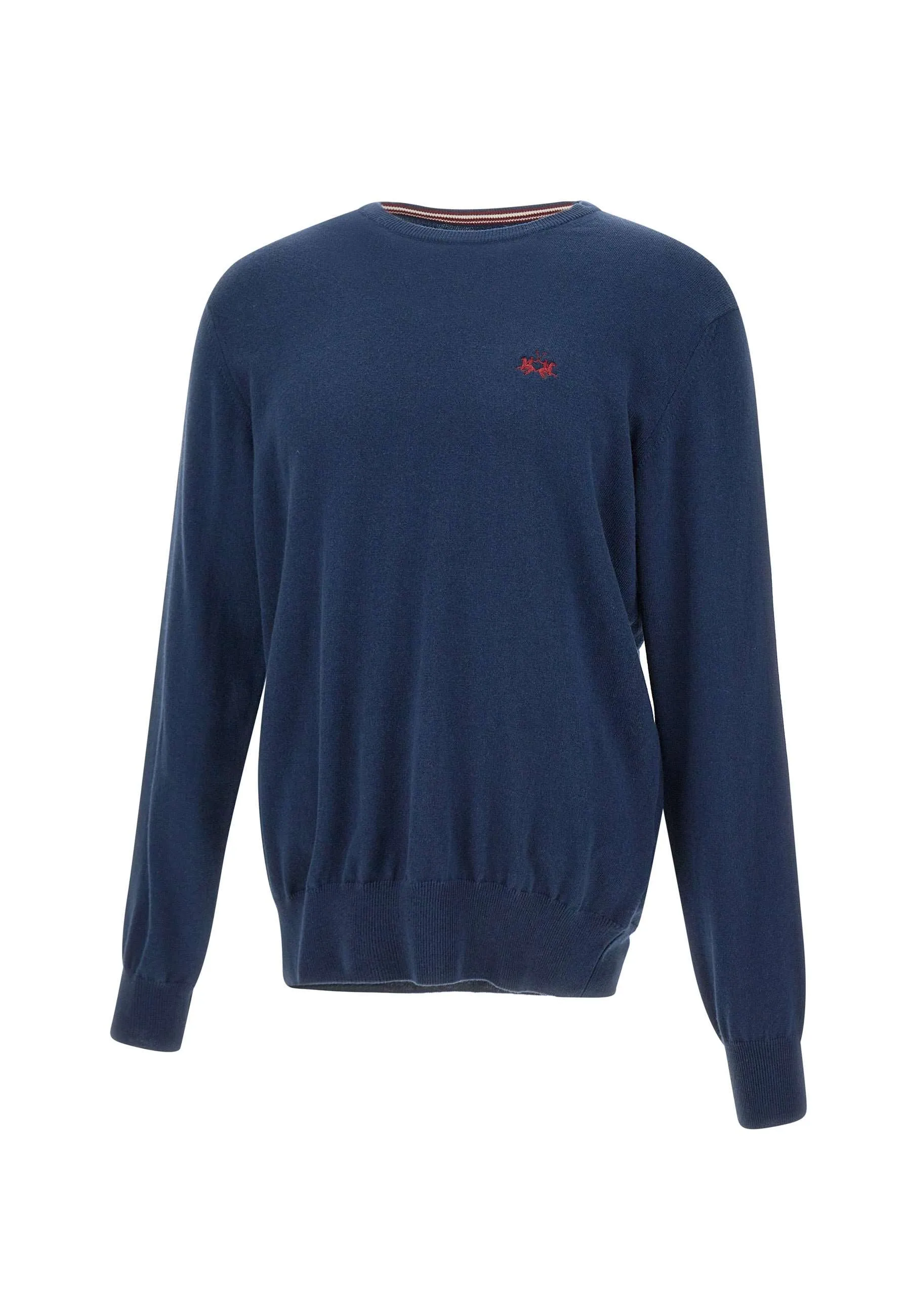 Men's Wool and Cotton Sweater in Blue