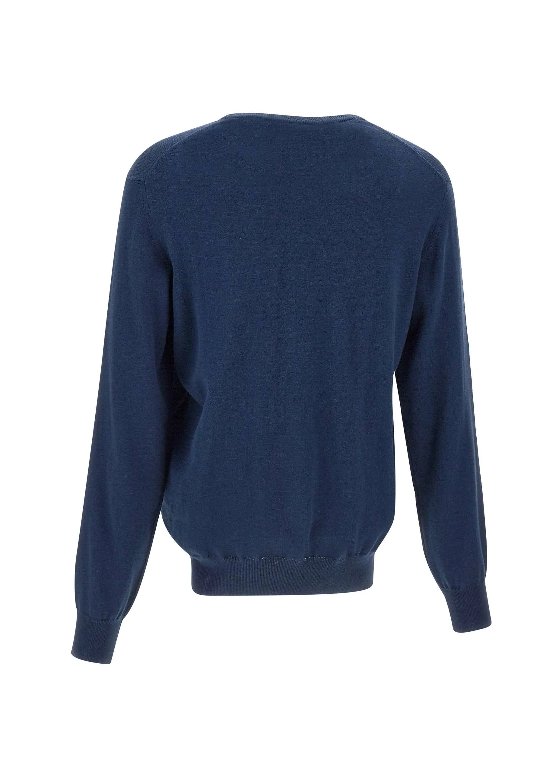 Men's Wool and Cotton Sweater in Blue