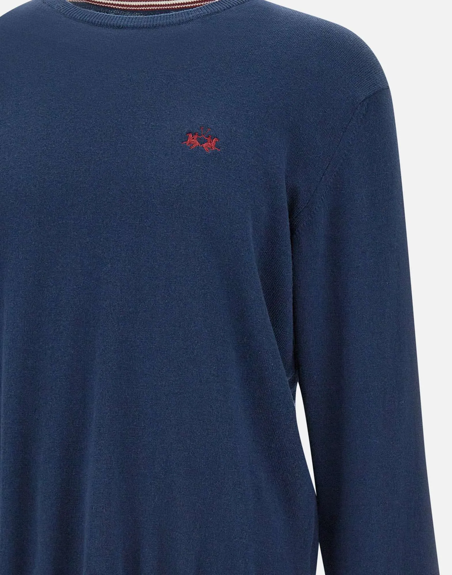 Men's Wool and Cotton Sweater in Blue