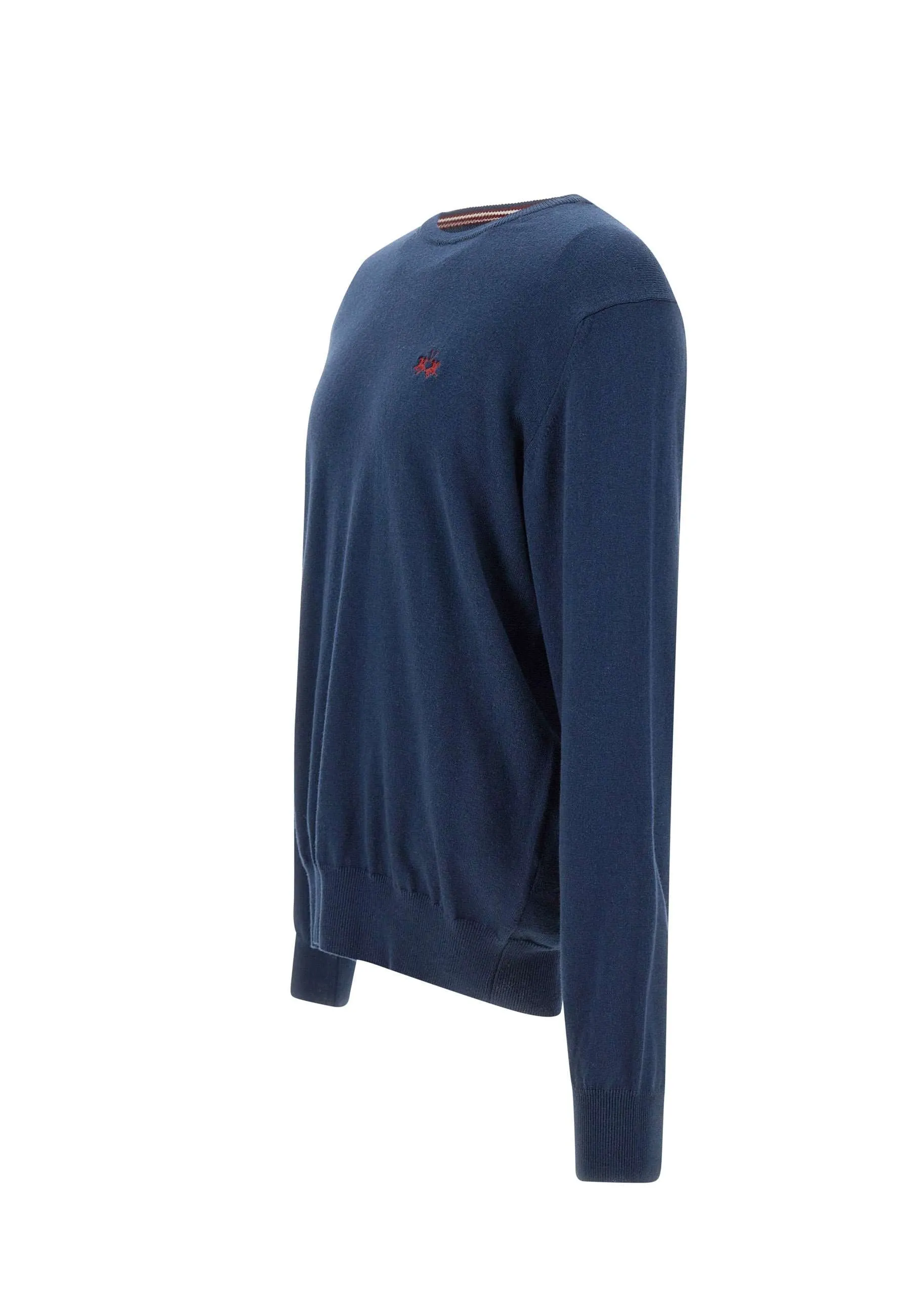 Men's Wool and Cotton Sweater in Blue