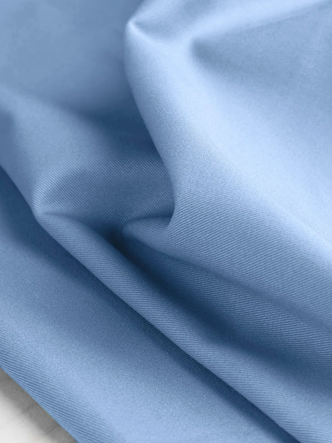 Midweight Organic Cotton Twill - Ice Blue