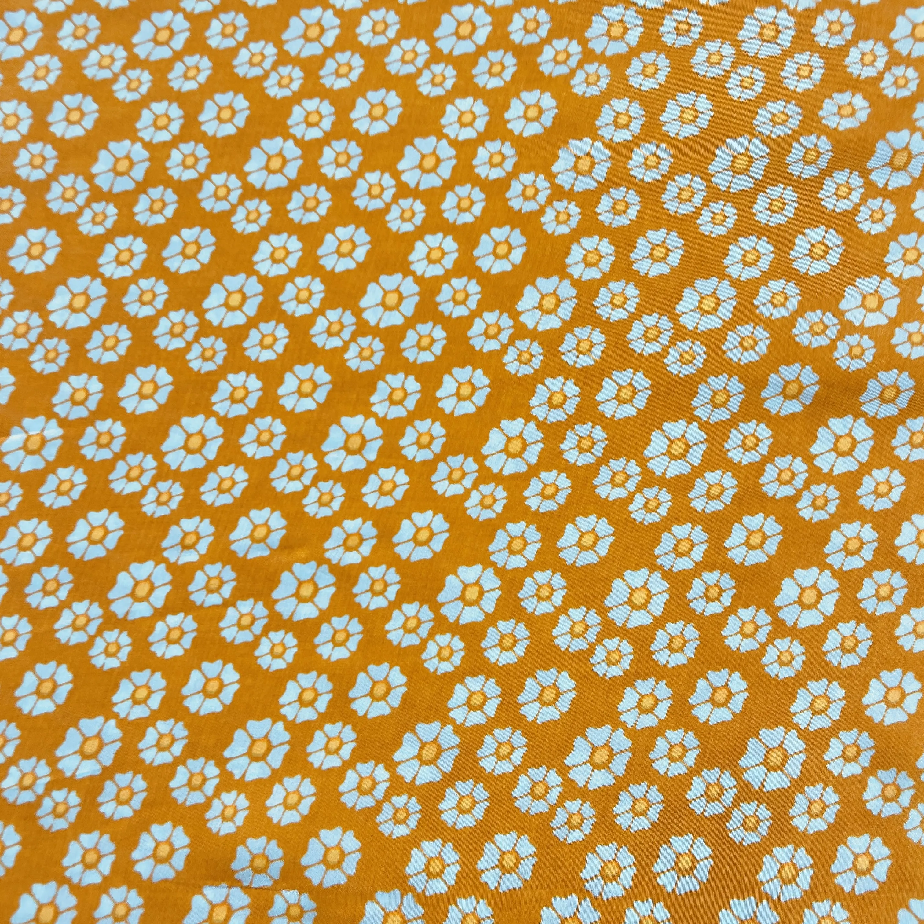 Orange Floarl Print Crepe Fabric 18158