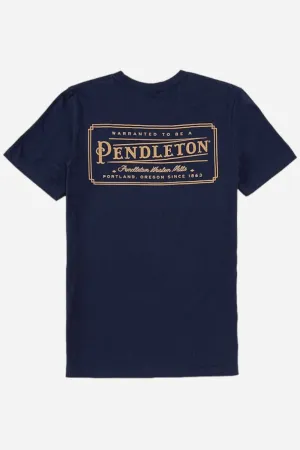 Pendleton Woolen Mills Vintage Logo Graphic Tee in Navy Gold