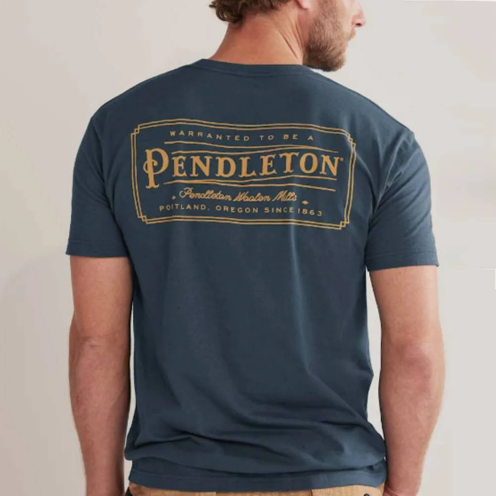 Pendleton Woolen Mills Vintage Logo Graphic Tee in Navy Gold