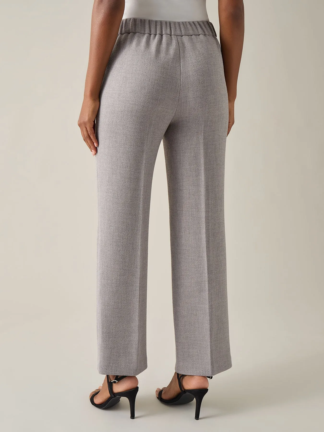 Pull-On Trousers, Melange Crepe