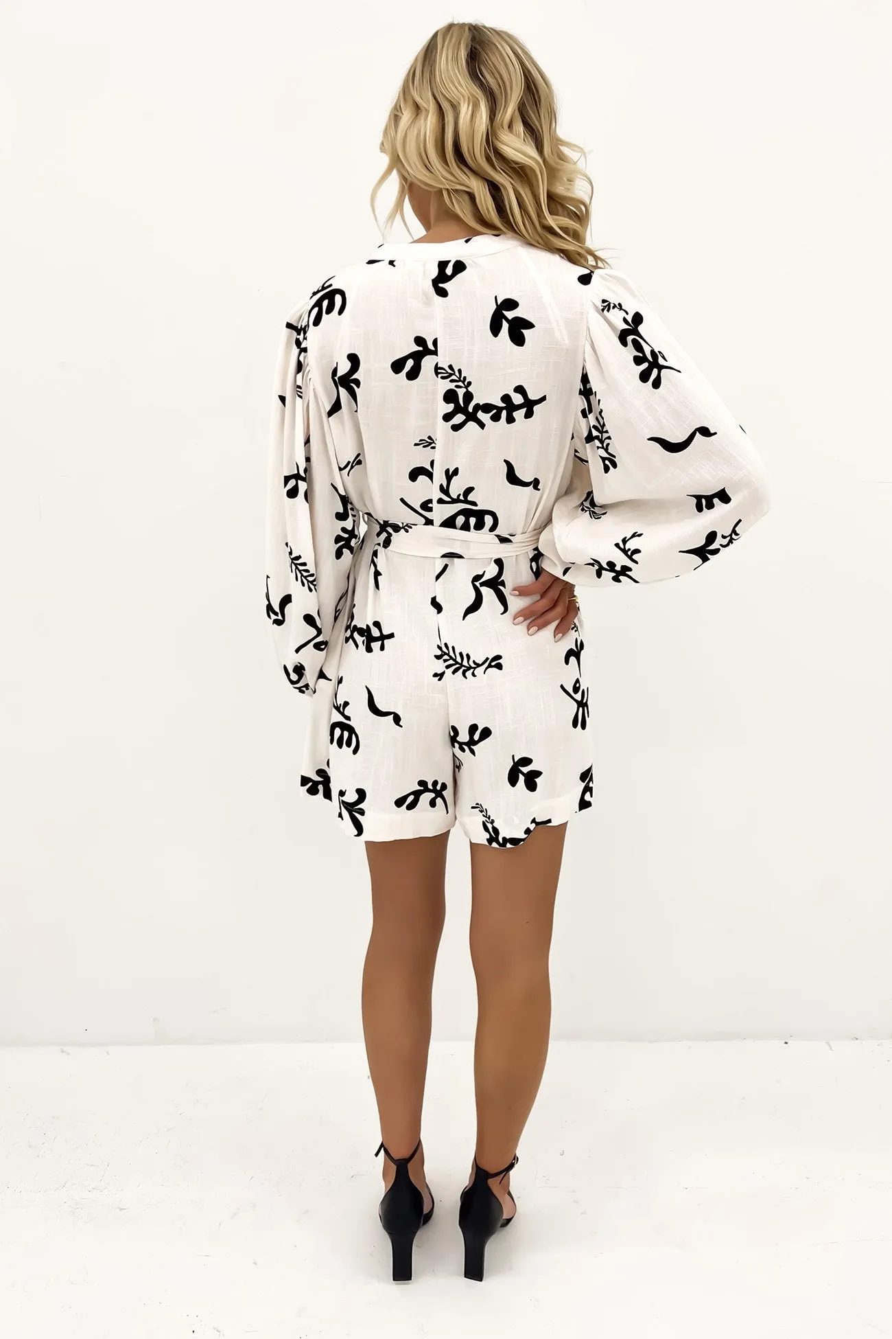 Saige Playsuit Cream Black