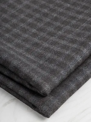 Shepherd Check Italian Wool Suiting Deadstock - Taupe   Grey   Black