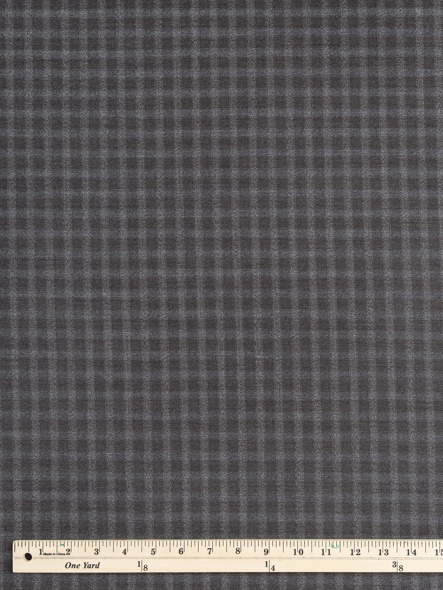 Shepherd Check Italian Wool Suiting Deadstock - Taupe   Grey   Black