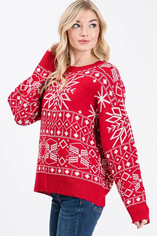 Snowflake Holiday Knit Sweater