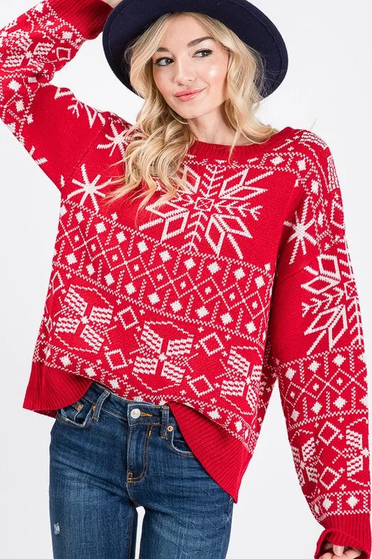 Snowflake Holiday Knit Sweater