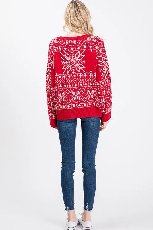 Snowflake Holiday Knit Sweater