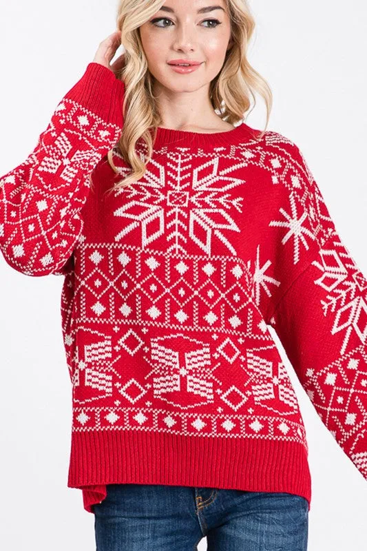 Snowflake Holiday Knit Sweater