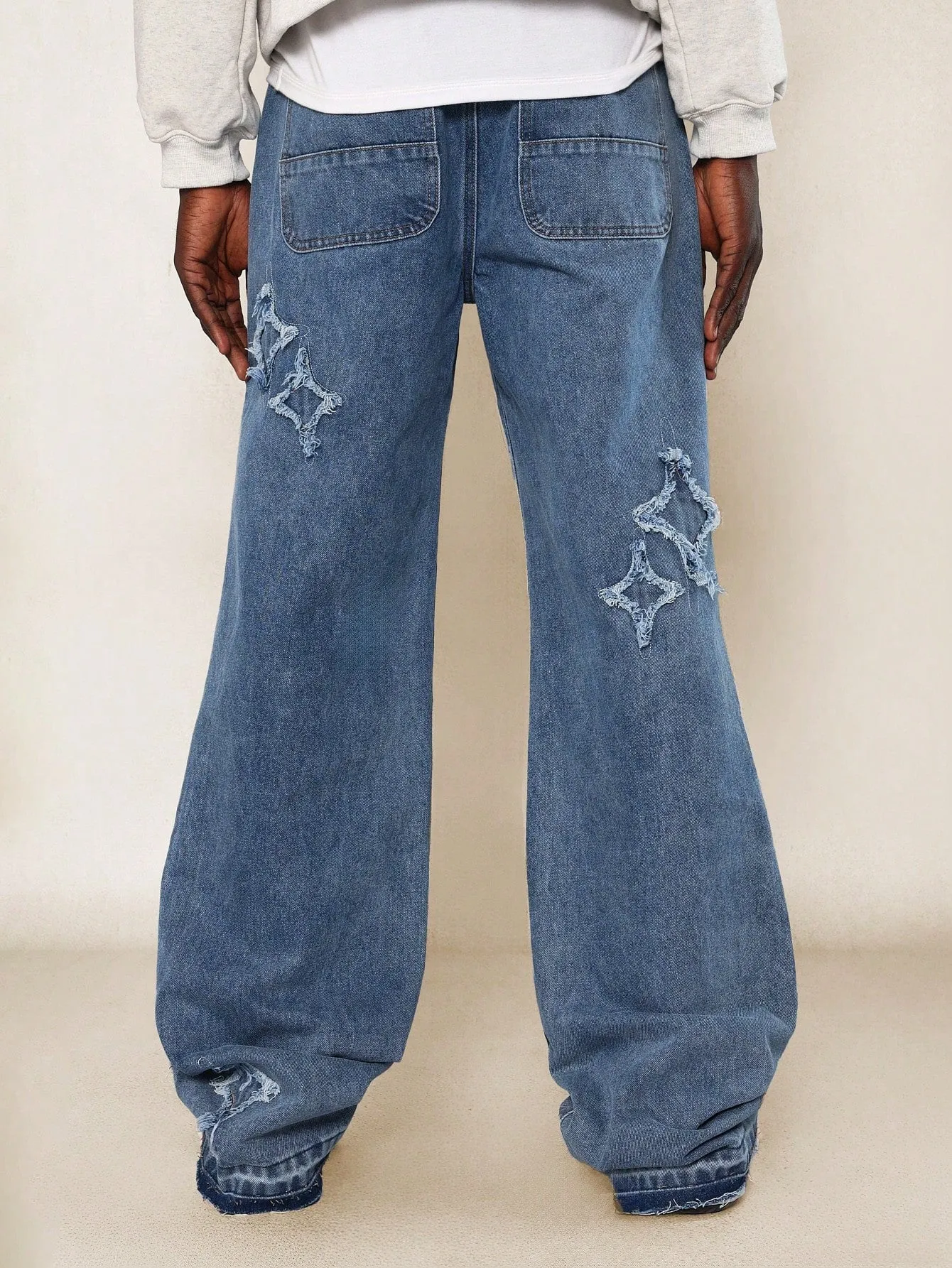 Straight Fit Distressed Denim Jean