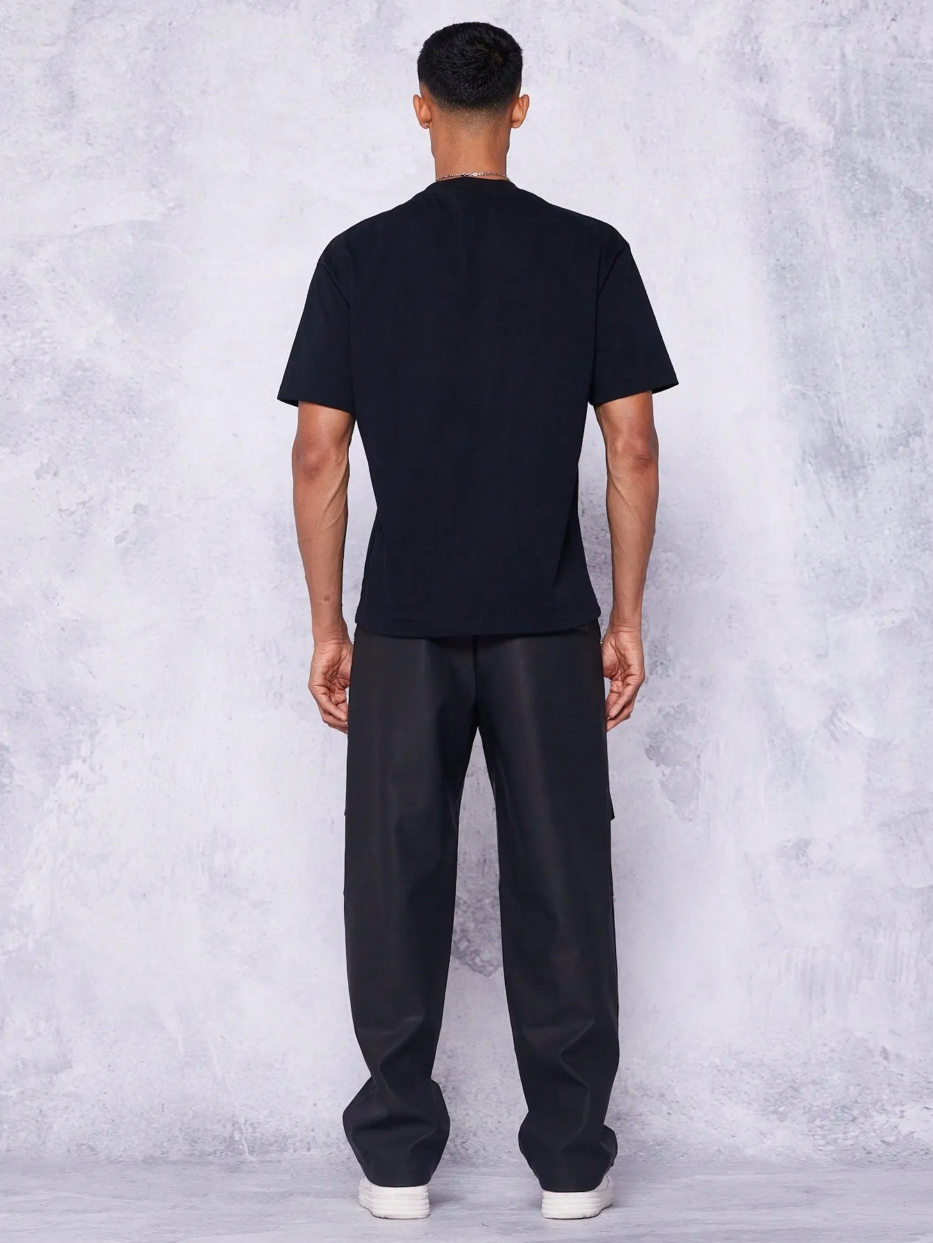 Straight Leg Pu Cargo Trouser