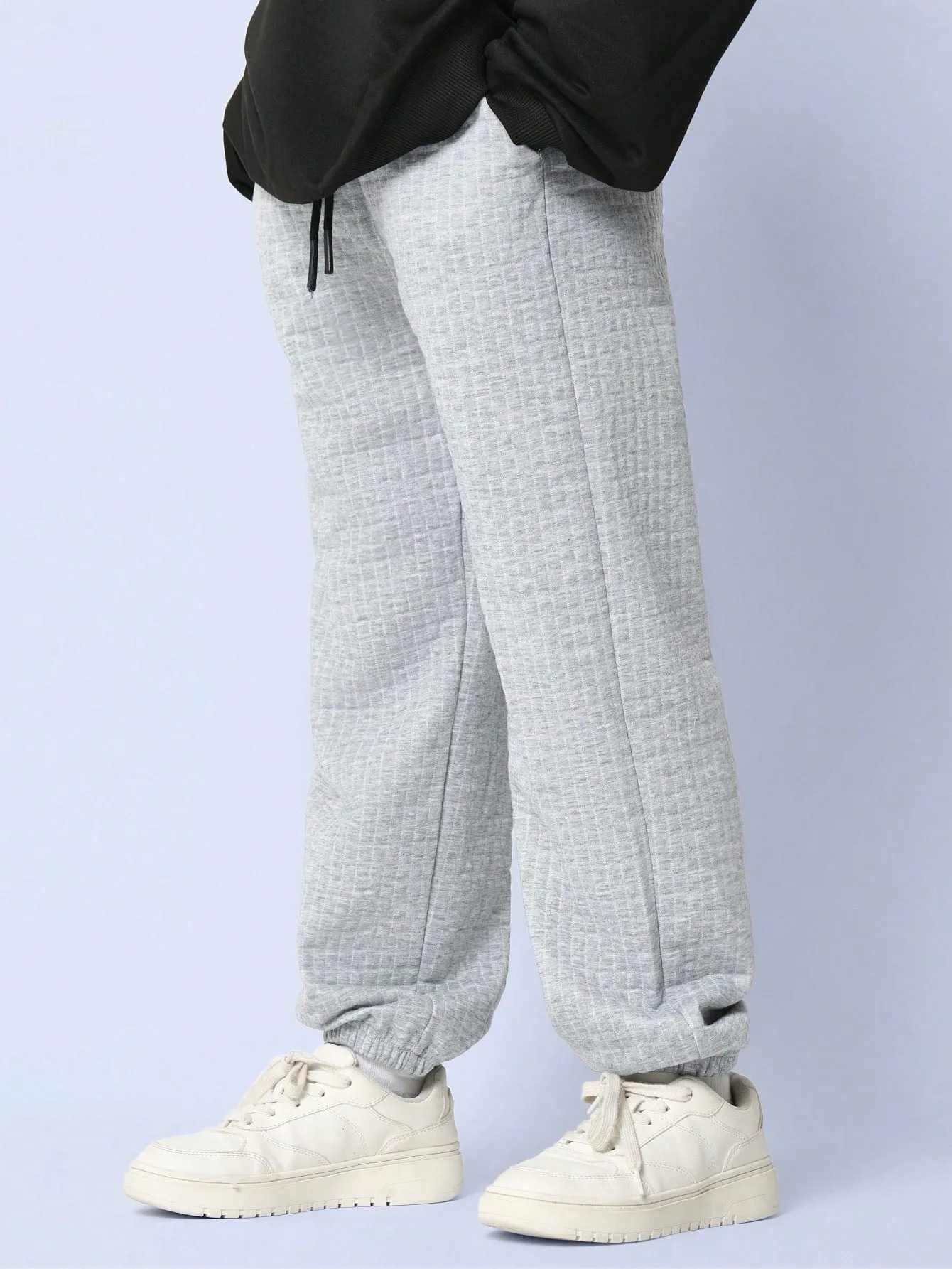 Tween Boys Textured Cuffed Jogger With Drawstrings