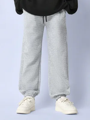 Tween Boys Textured Cuffed Jogger With Drawstrings