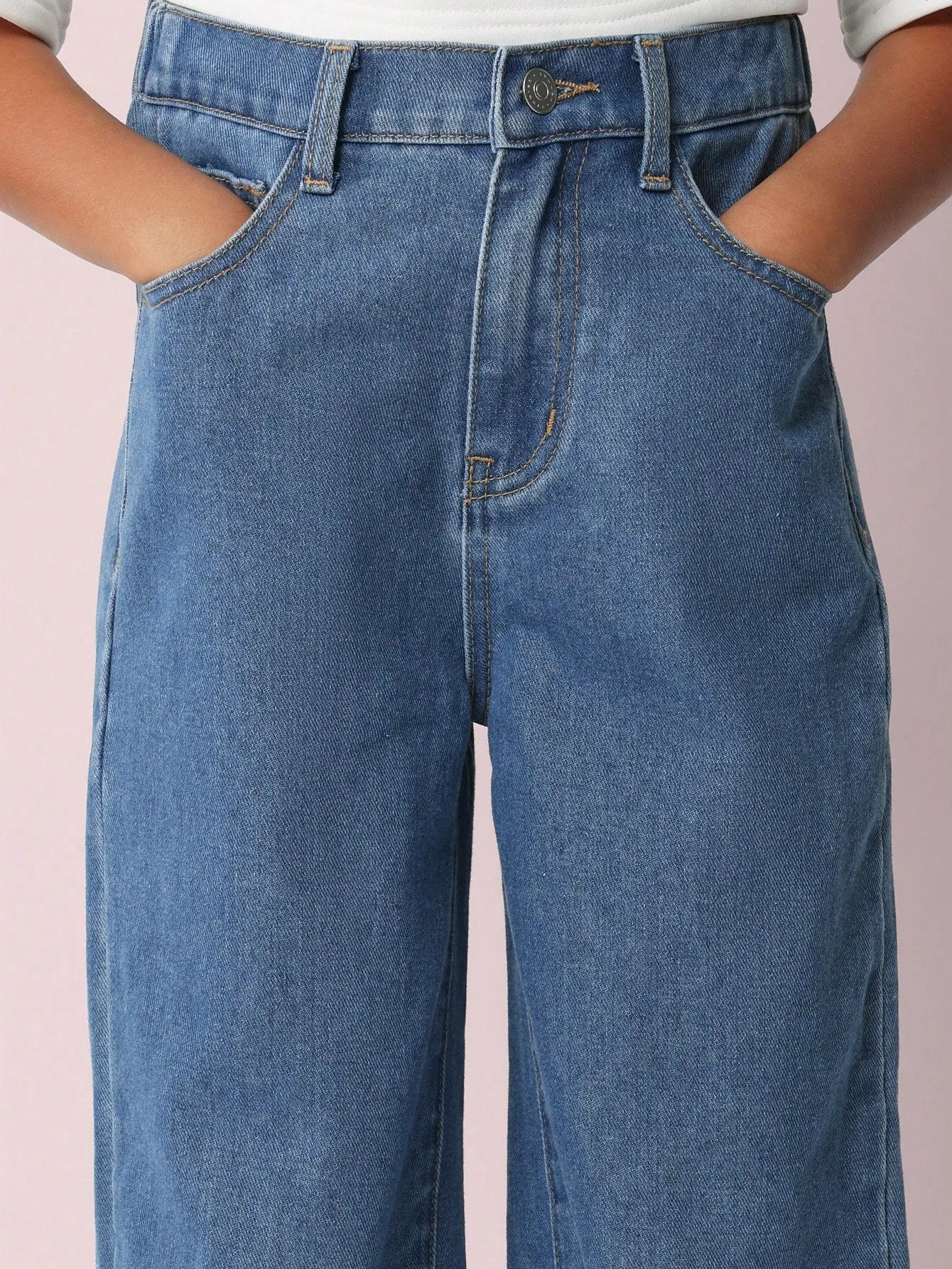 Tween Girls Relaxed Wide Leg Denim Jean