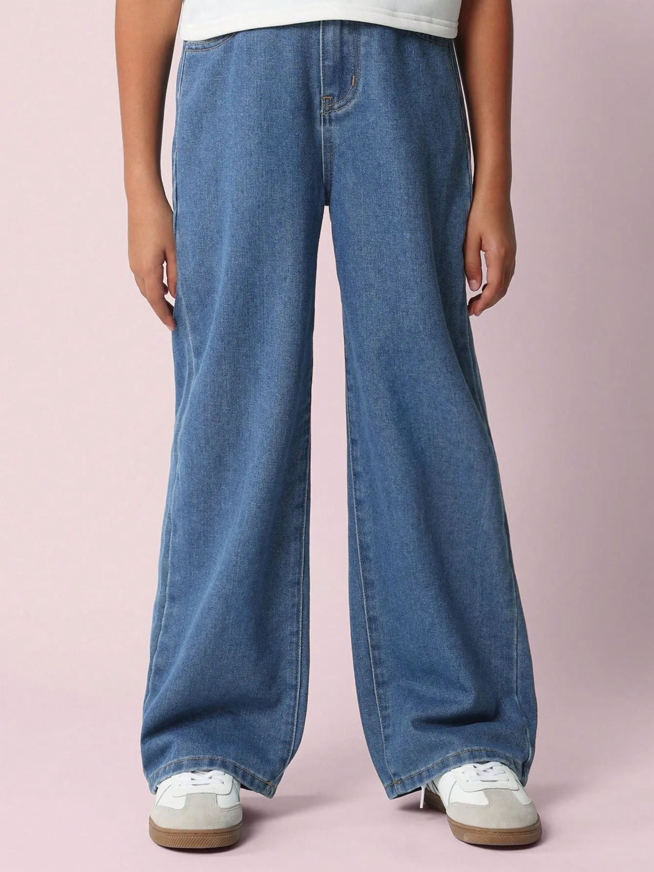 Tween Girls Relaxed Wide Leg Denim Jean