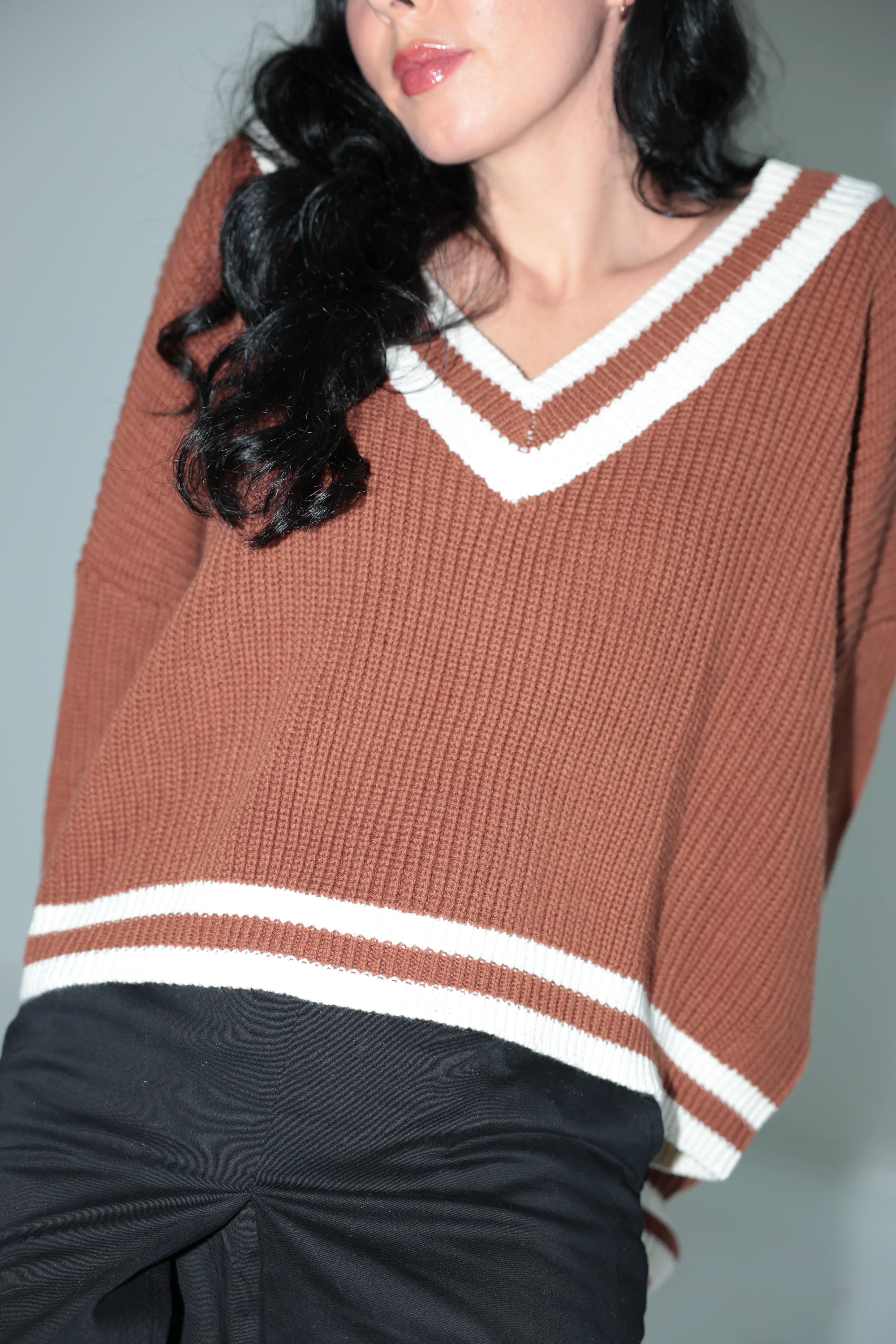 Vintage V-Neck Knit Sweater