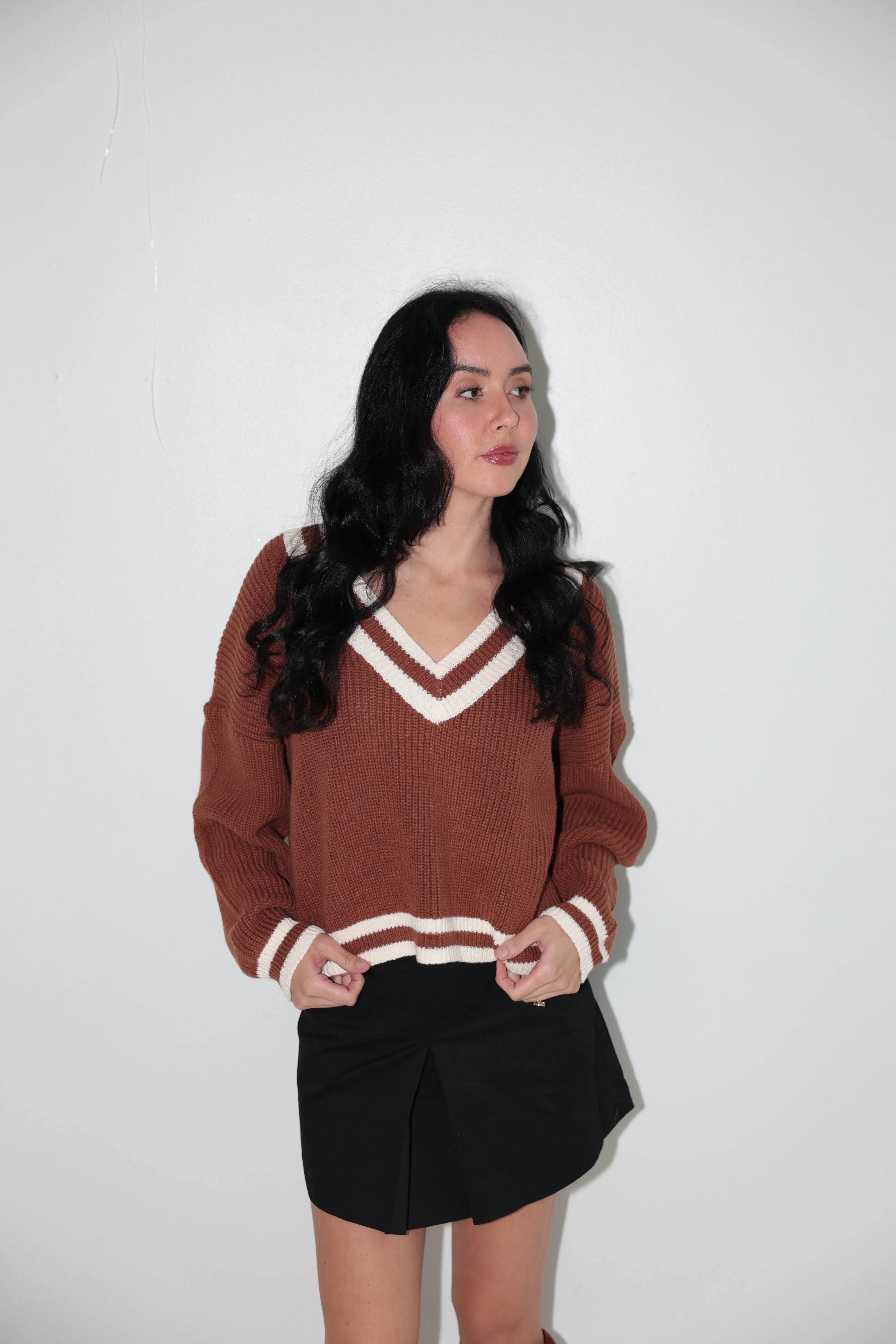 Vintage V-Neck Knit Sweater