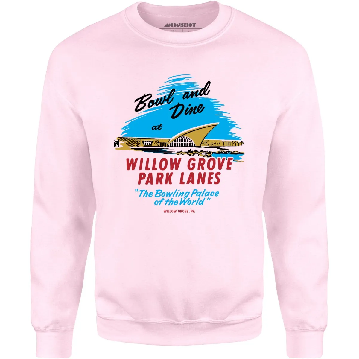 Willow Grove Park Lanes - Willow Grove, PA - Vintage Bowling Alley - Unisex Sweatshirt