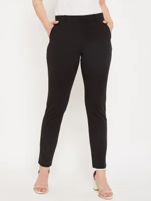 Women's Casual Flat Front Black  Mid rise Jeggings