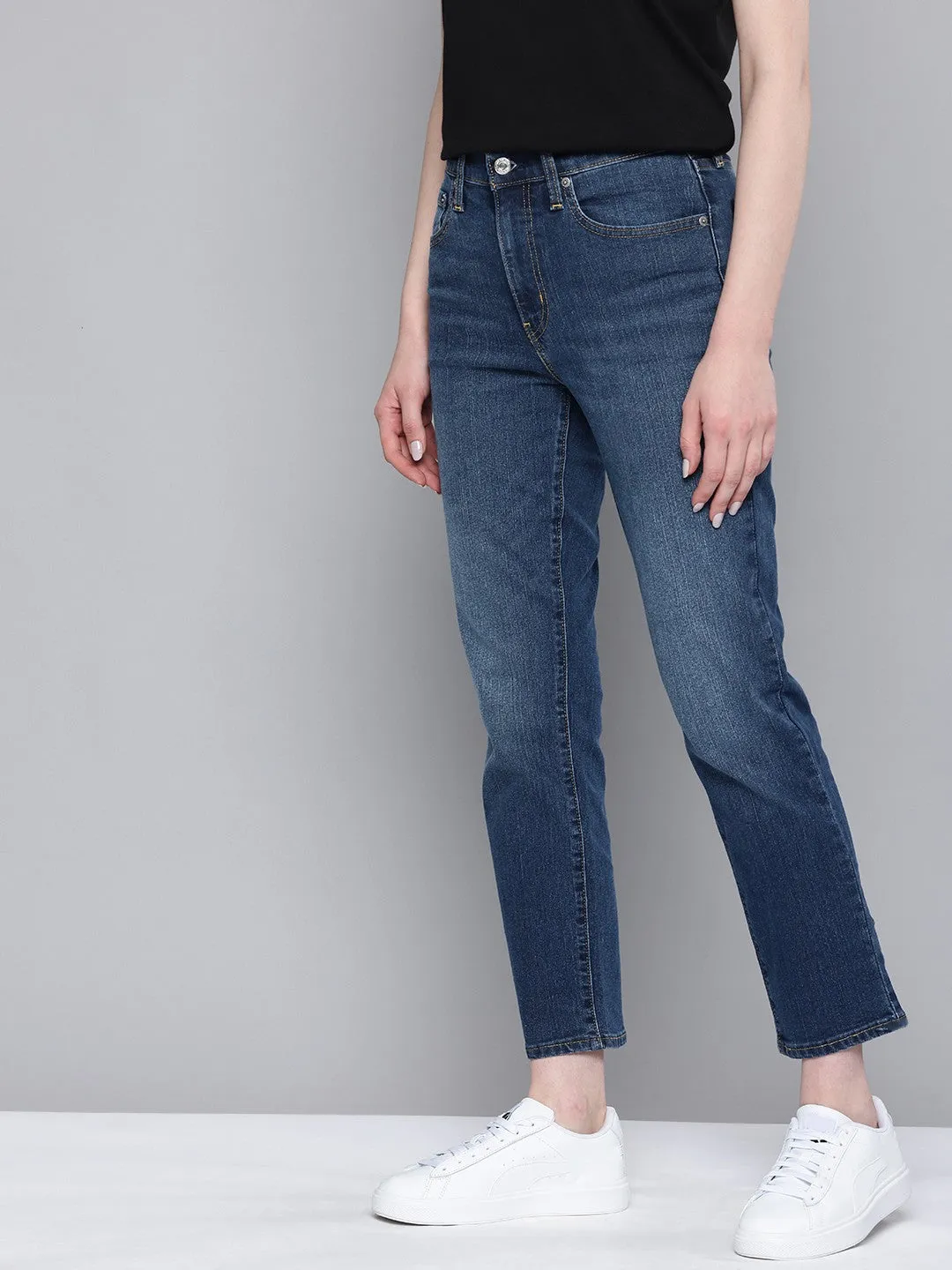 Women's High Rise 724 Slim Straight Indigo Jeans