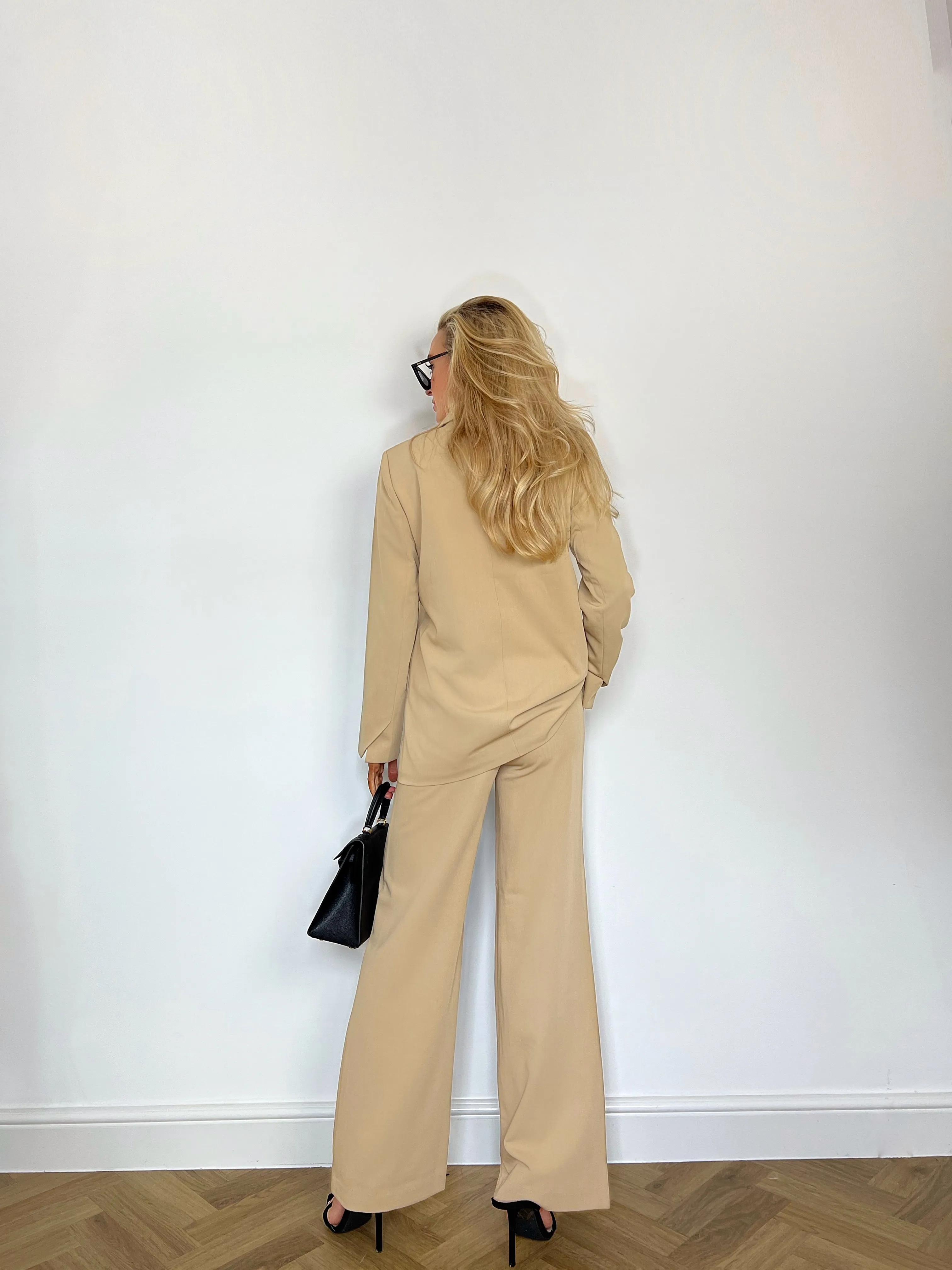 Y.A.S WIDE LEG TROUSERS IN BEIGE